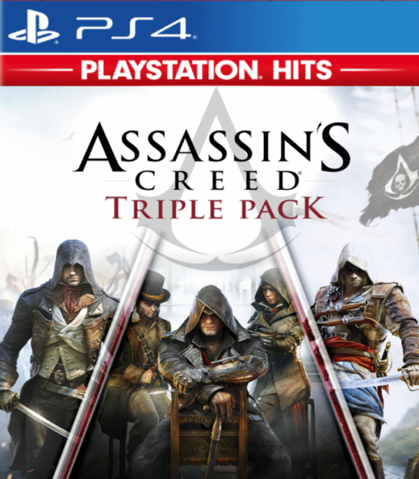 Assassin’s Creed: The Triple Pack (Black Flag, Unity, Syndicate) – Mídia Digital – PS4